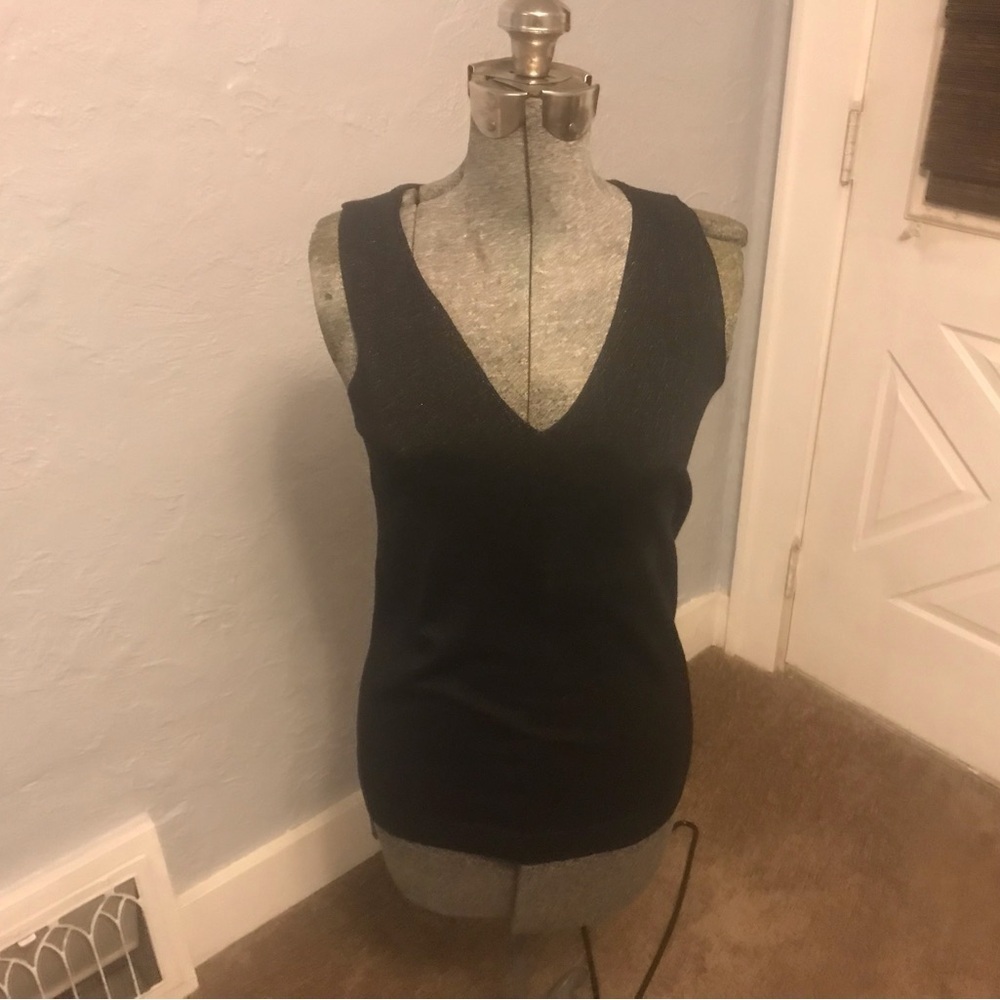 NWT Ann Taylor Black Sparkle Tank Top